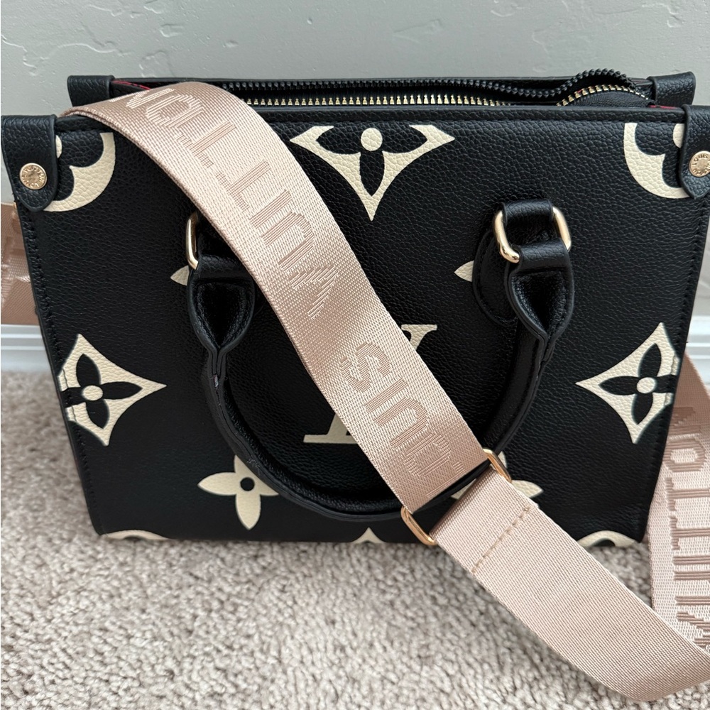 Black and Cream Designer Handbag